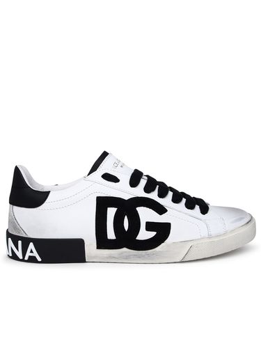 White Leather Sneakers - Dolce & Gabbana - Modalova