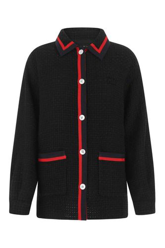 Miu Miu Striped Trim Tweed Jacket - Miu Miu - Modalova