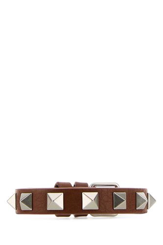 Caramel Leather Rockstud Bracelet - Valentino Garavani - Modalova