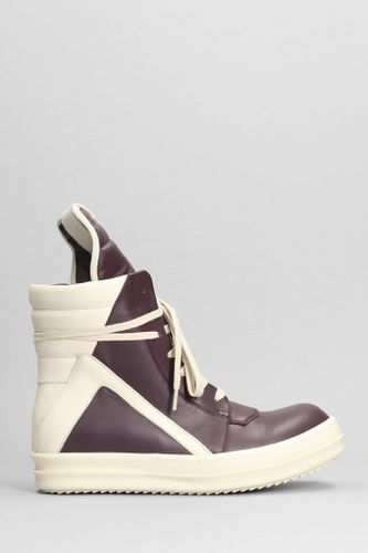 Geobasket Sneakers In Viola Leather - Rick Owens - Modalova