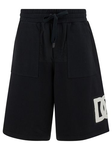Bermuda Shorts With Contrasting Dg Patch In Cotton Blend Man - Dolce & Gabbana - Modalova