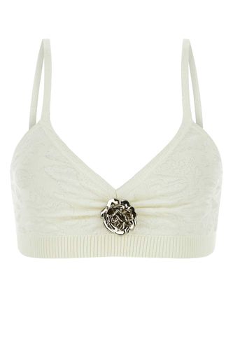 White Polyester Blend Crop Top - Blumarine - Modalova