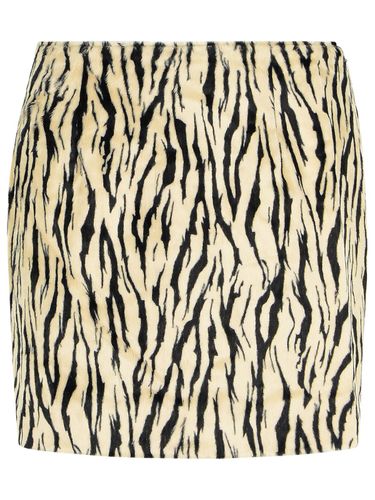 Printed Faux Fur Skirt - Rotate by Birger Christensen - Modalova