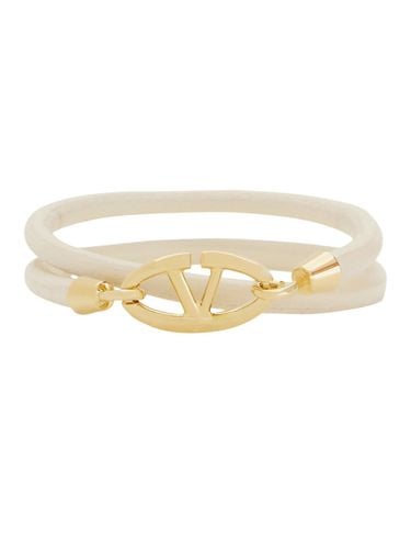 Double Twist Leather Bracelet With Vlogo - Valentino Garavani - Modalova