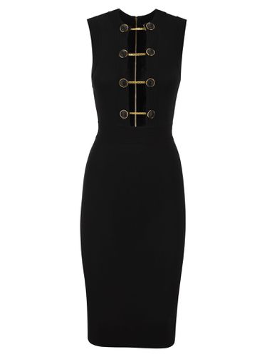 Viscose Midi Dress With Twin Buttons - Elisabetta Franchi - Modalova