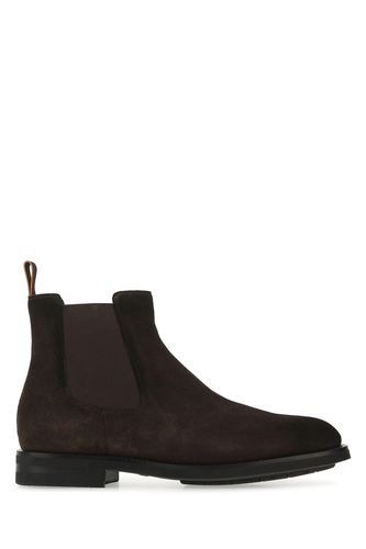 Santoni Brown Suede Ankle Boots - Santoni - Modalova