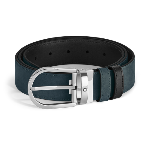 Wendbarer Gürtel mit hufeisenförmiger Schließe 35 mm aus Wildleder - MB220978 - Gürtel - MONTBLANC - Modalova