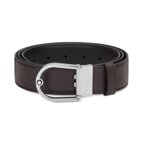 Ceinture Réversible Horseshoe 35 mm en Cuir Grainé - MB198632 - Ceintures - MONTBLANC - Modalova