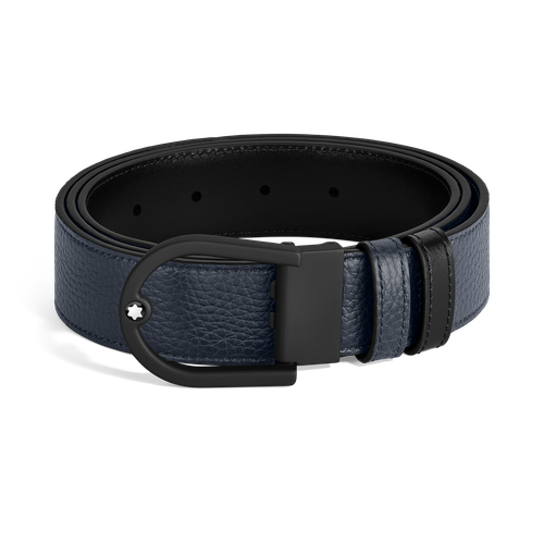 Wendbarer Gürtel mit hufeisenförmiger Schließe 35 mm aus Grain-Leder - Leder - MB222413 - Gürtel - MONTBLANC - Modalova