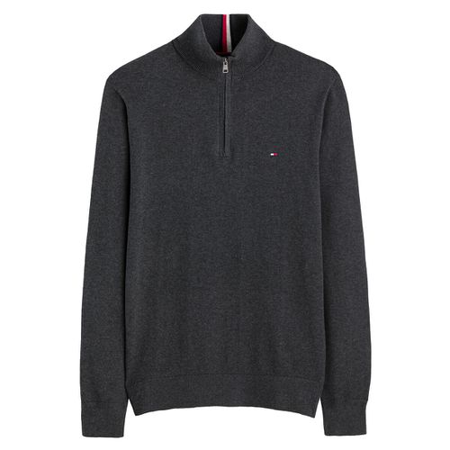 Pull collo alto con cerniera in cotone e cachemire - TOMMY HILFIGER - Modalova