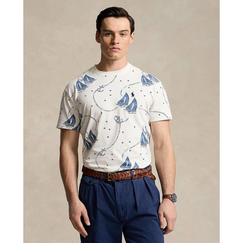 T-shirt Dritta Con Stampa Navale In Jersey Uomo Taglie L - polo ralph lauren - Modalova