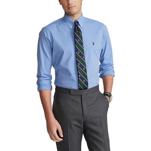 Camicia Slim In Popeline Stretch Uomo Taglie M - polo ralph lauren - Modalova