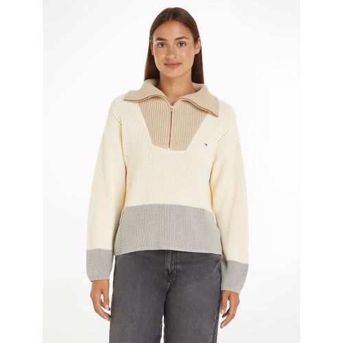 Maglione In Maglia Collo Alto Donna Taglie S - tommy hilfiger - Modalova