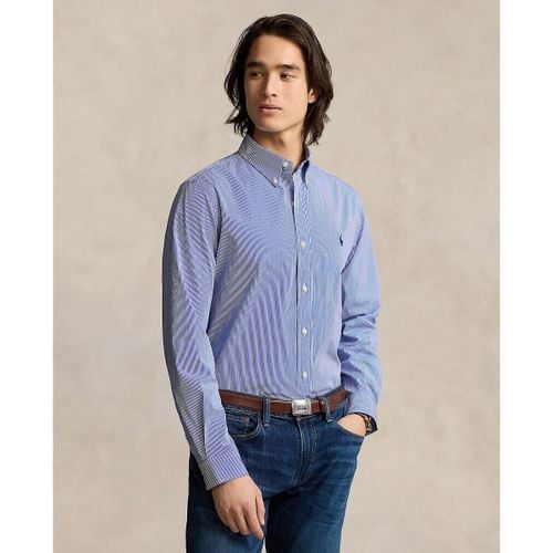 Camicia dritta a righe popeline logo ricamato - POLO RALPH LAUREN - Modalova