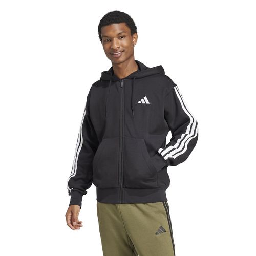 Felpa Con Zip E Cappuccio Essentiel 3 Bande Taglie XS - adidas sportswear - Modalova