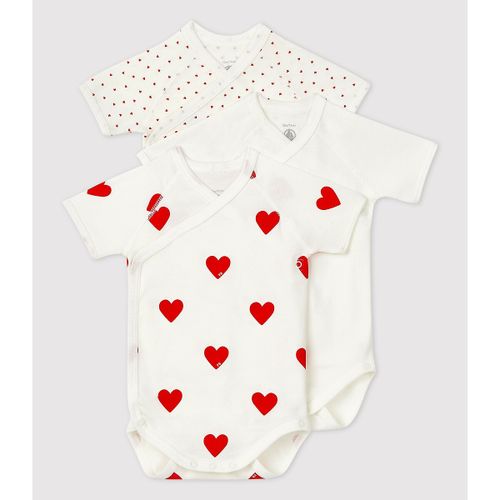 Confezione Da 3 Body Incrociati Maniche Corte Taglie 0 mesi - 50 cm - petit bateau - Modalova