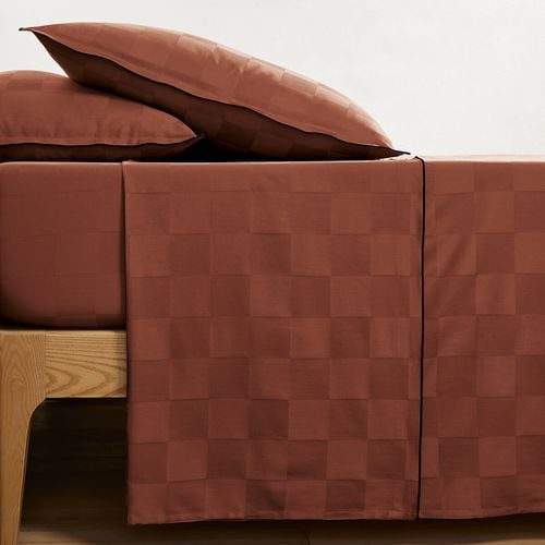 Lenzuolo Piatto Satin Di Cotone Lavato, Victor A Scacchi Taglie 180 x 290 cm - la redoute interieurs - Modalova