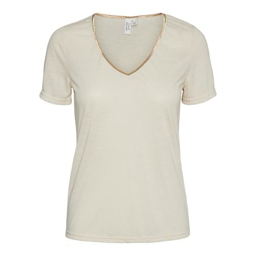 T-shirt Scollo A V, Profilo Dorato Donna Taglie XS - vero moda - Modalova