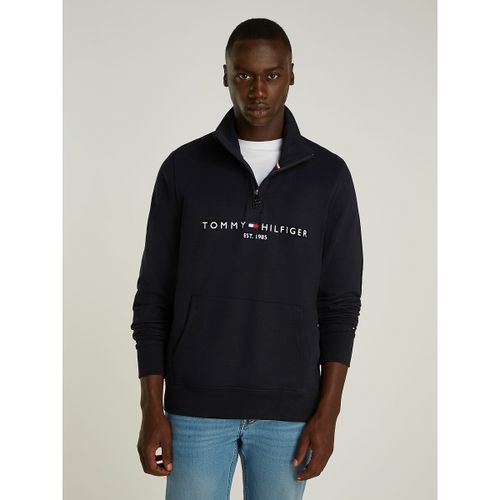 Felpa collo alto mezza cerniera Tommy Logo - TOMMY HILFIGER - Modalova