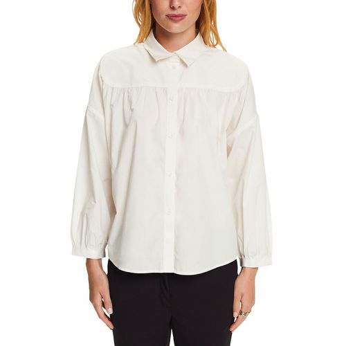 Camicia Con Gioco Di Arricciature In Cotone Donna Taglie M - esprit - Modalova