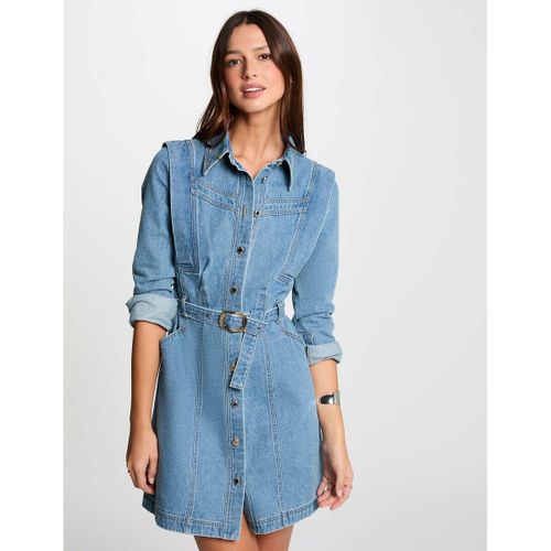 Abito In Denim Aderente Con Bottoni Donna Taglie 38 (IT) - 34 (FR) - morgan - Modalova