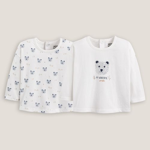 Confezione Da 2 T-shirt Maniche Lunghe Stampa Orsi Taglie 1 mese - 54 cm - la redoute collections - Modalova