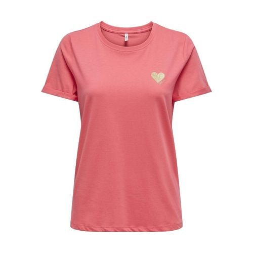 T-shirt Stampa Piccolo Cuore Davanti Donna Taglie XS - only - Modalova