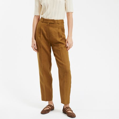 Pantaloni a sigaretta a vita alta in lino - LA REDOUTE COLLECTIONS - Modalova