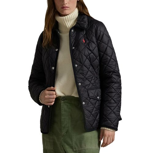 Piumino Corto Trapuntato Con Maniche Lunghe E Collo Polo Donna Taglie M - polo ralph lauren - Modalova