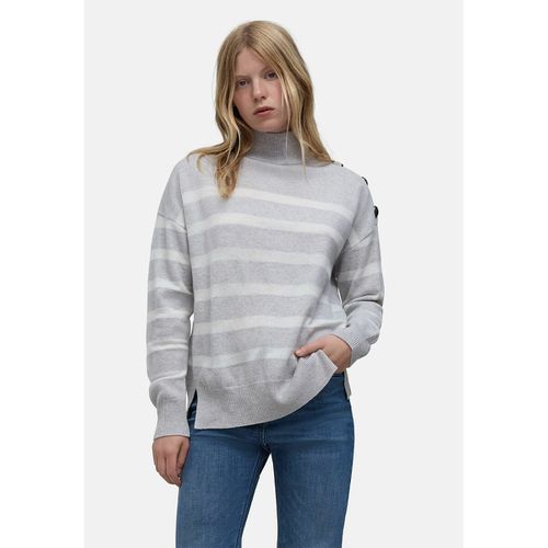 Maglione Collo Alto, Bottoni, Righe Donna Taglie S - ikks - Modalova