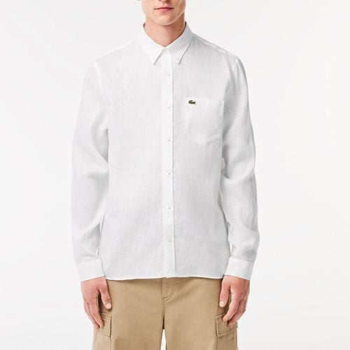 Camicia In Lino A Maniche Lunghe Uomo Taglie 42 - lacoste - Modalova