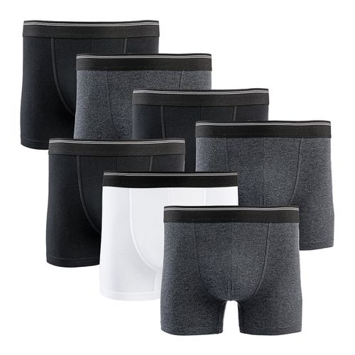 Confezione Da 7 Boxer In Cotone Bio Nero Uomo Taglie S - la redoute collections - Modalova