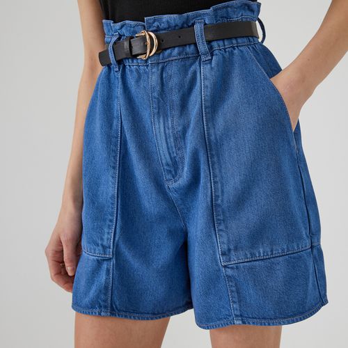 Shorts Paperbag In Denim Leggero, Misto Lyocell Donna Taglie 34 (FR) - 38 (IT) - la redoute collections - Modalova