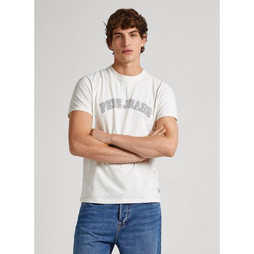 T-shirt dritta maniche corte con logo stampato - PEPE JEANS - Modalova