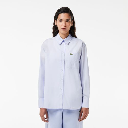 Camicia Oversize In Popeline Di Cotone Donna Taglie 40 (FR) - 44 (IT) - lacoste - Modalova