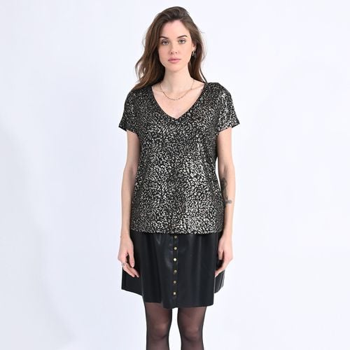 T-shirt A Maniche Corte Con Scollo A V E Stampa Animalier Donna Taglie XS - molly bracken - Modalova