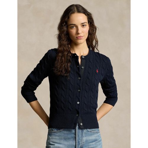 Cardigan Girocollo In Maglia A Trecce Donna Taglie L - polo ralph lauren - Modalova