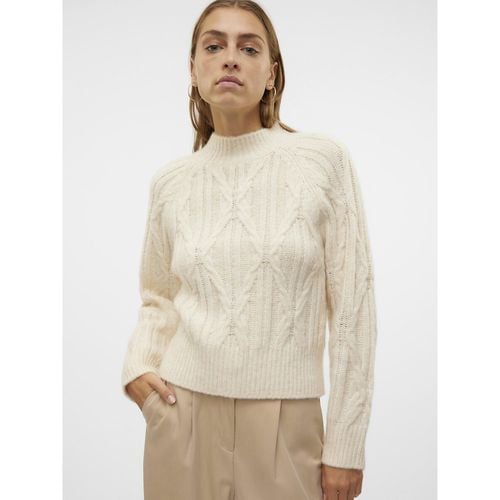 Maglione con collo alto, maglia a trecce - VERO MODA - Modalova