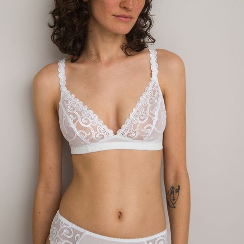 Reggiseno A Triangolo Senza Ferretti In Tulle Ricamato Donna Taglie 4 C - la redoute collections - Modalova