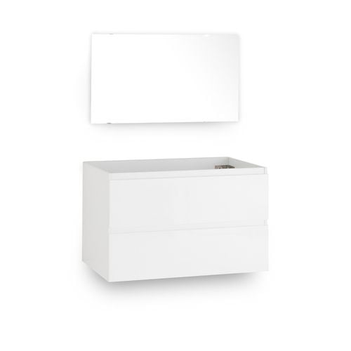 Mobile Sotto Lavabo Sospeso + Specchio L80 Cm, Pacci - so'home - Modalova