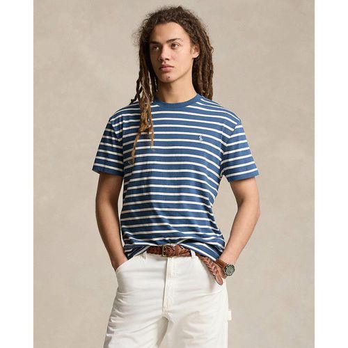 T-shirt Dritta A Righe In Jersey Logo Ricamato Uomo Taglie M - polo ralph lauren - Modalova