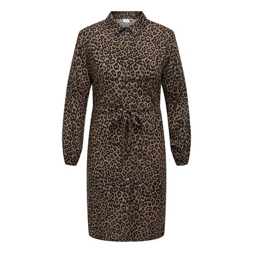 Abito Chemisier Leopardato Donna Taglie 48 (FR) - 52 (IT) - only carmakoma - Modalova