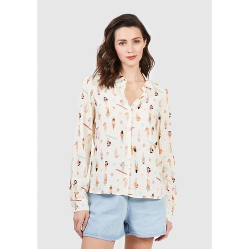 Camicia A Maniche Lunghe, Stampa Personaggio Surf Donna Taglie XS - icode - Modalova