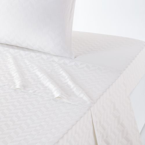 Lenzuolo Piatto Satin Di Cotone Spigato, Scenario Taglie 240 x 290 cm - la redoute interieurs - Modalova