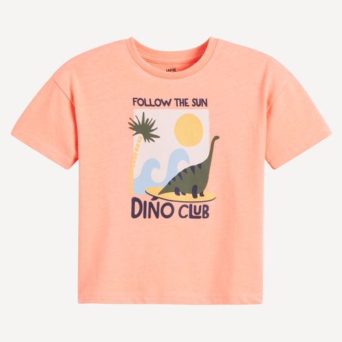 T-shirt Girocollo E Motivo Dinosauro Taglie 18 mesi - 81 cm - la redoute collections - Modalova