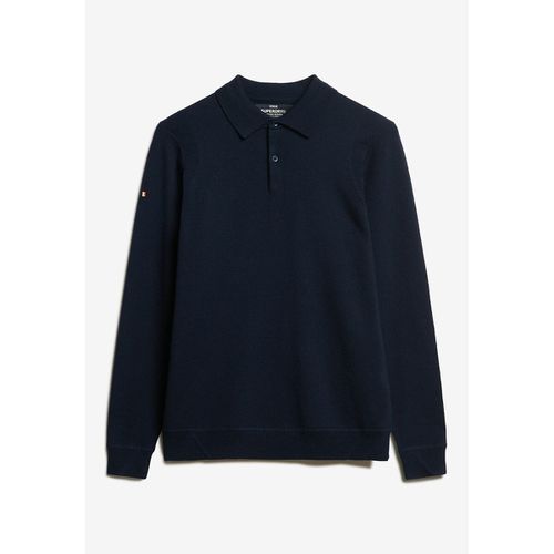 Maglione polo a maniche lunghe in lana merino - SUPERDRY - Modalova