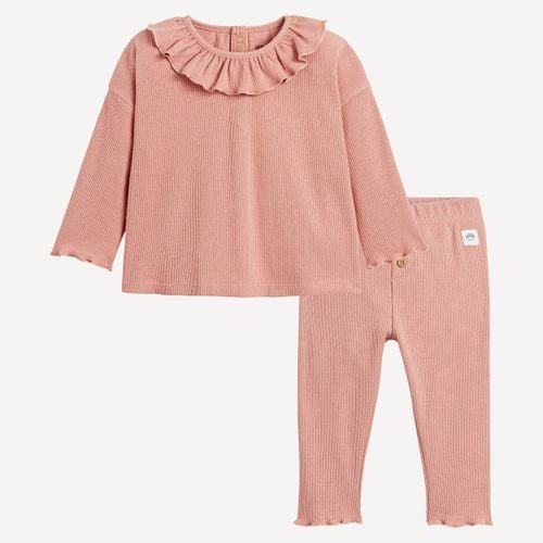 Set Di 2 Pezzi T-shirt E Legging In Costina Taglie 1 mese - 54 cm - la redoute collections - Modalova