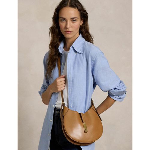 Borsa mezzaluna in pelle POLO ID - POLO RALPH LAUREN - Modalova