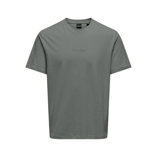 T-shirt dritta con logo - ONLY & SONS - Modalova