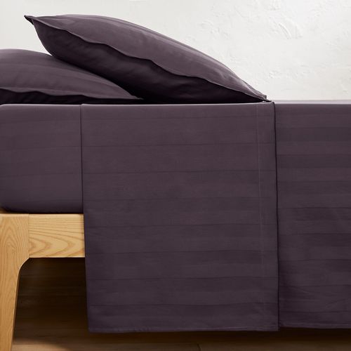 Lenzuolo Piatto Satin Di Cotone Lavato, Victor A Righe Taglie 180 x 290 cm - la redoute interieurs - Modalova